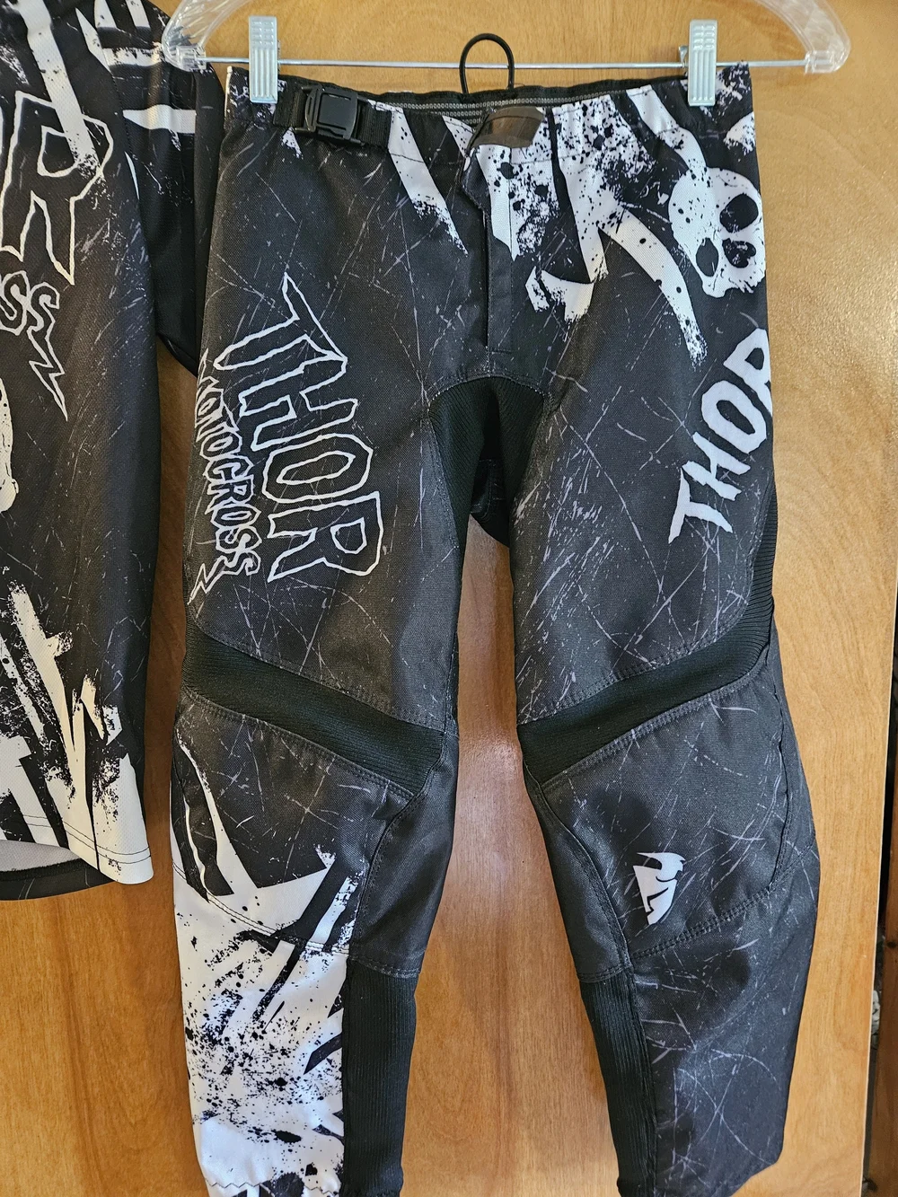 thor Black & White Skull Kids Motocross Gear Set